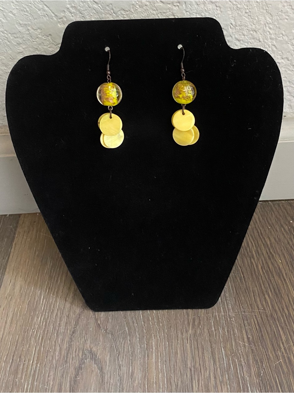 Yellow Disc Drop Earrings - Women Jewelry